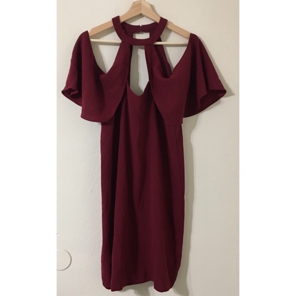 BCBGMaxAzria Duran Cold Shoulder Halter Dress - Picture 5 of 8